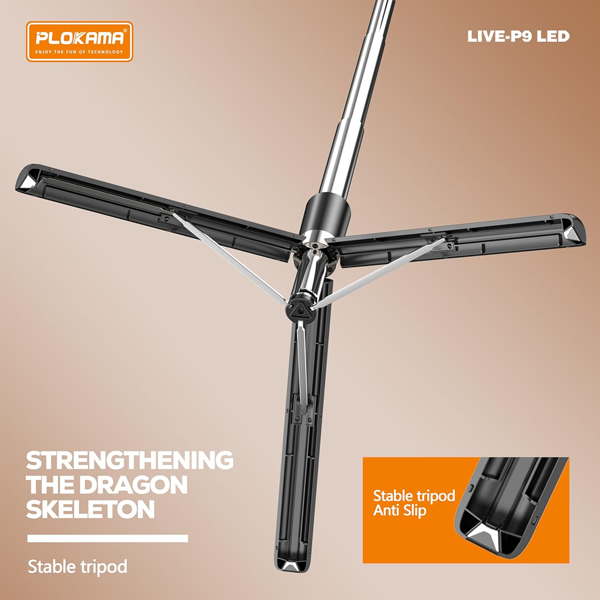 Plokama LIVE-P9 LED Selfie Stick Tripod 170cm with Remote