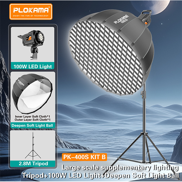 Plokama PK-400S 100W LED Studio Light Softbox Kit (Kit A & Kit B)