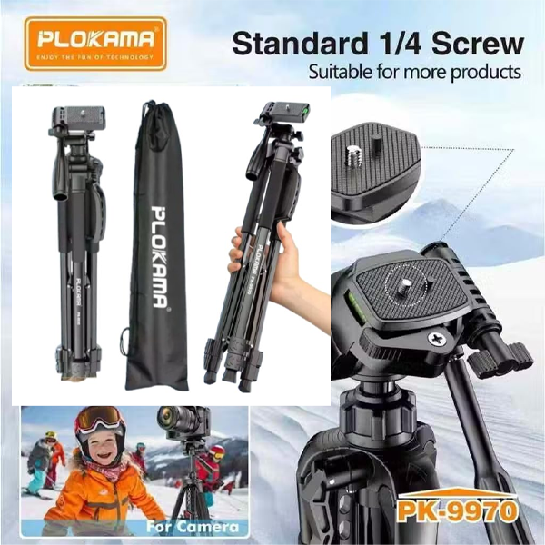 Plokama PK-9930 and PK-9970 Professional Tripods for Cameras and Phones
