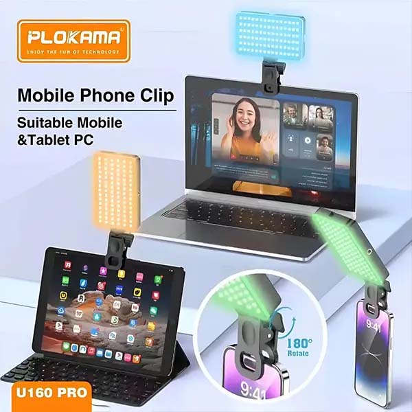 Plokama U160 Pro Rechargeable RGB LED Light – Adjustable Portable Video Lighting