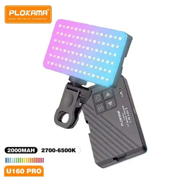 Plokama U160 Pro Rechargeable RGB LED Light – Adjustable Portable Video Lighting