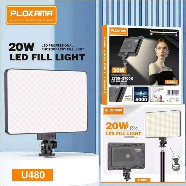 Plokama U480 & U480 Pro 20W LED Fill Light Rechargeable Photography Light