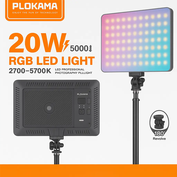 Plokama U480 & U480 Pro 20W LED Fill Light Rechargeable Photography Light