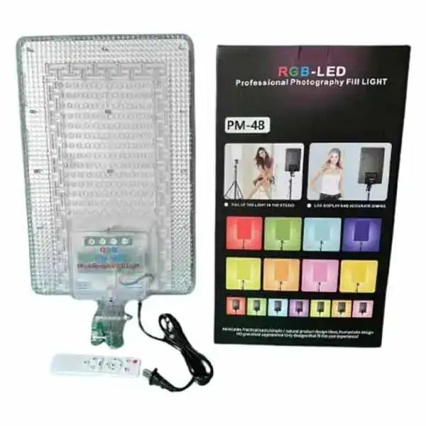 RGB LED Professional Photography Light PM-48 | Adjustable Brightness & Tripod Stand