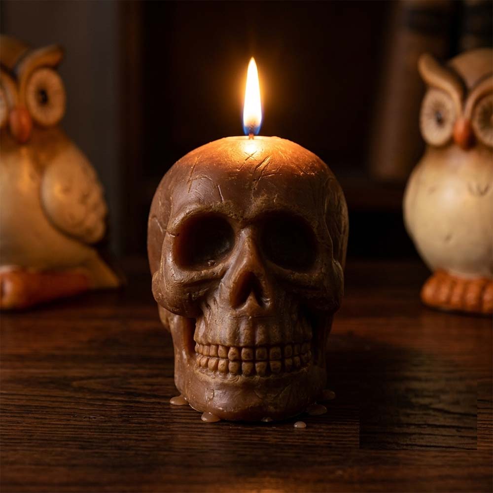 Realistic Skull Shaped Decorative Wax Candle