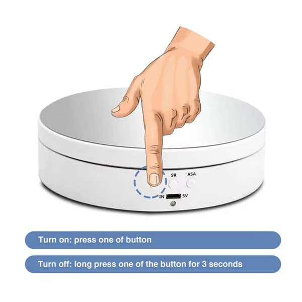 360 Degree Turntable Display Stand – Electric Rotating Platform for Photography and Jewelry