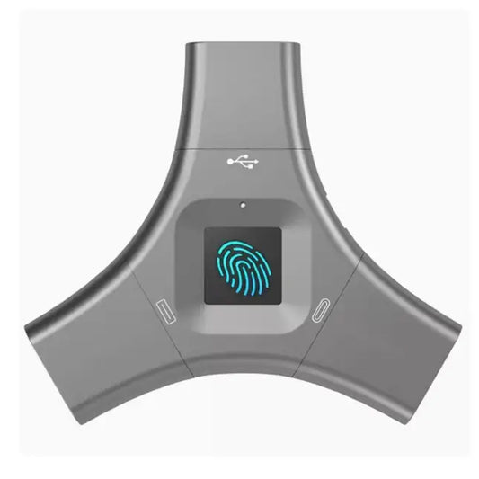 3-in-1 Fingerprint USB Flash Drive – Secure Storage with Lightning, Type-C & USB 3.0
