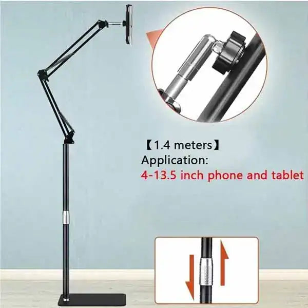Adjustable Telescopic Phone Floor Stand | Sturdy & Flexible Holder