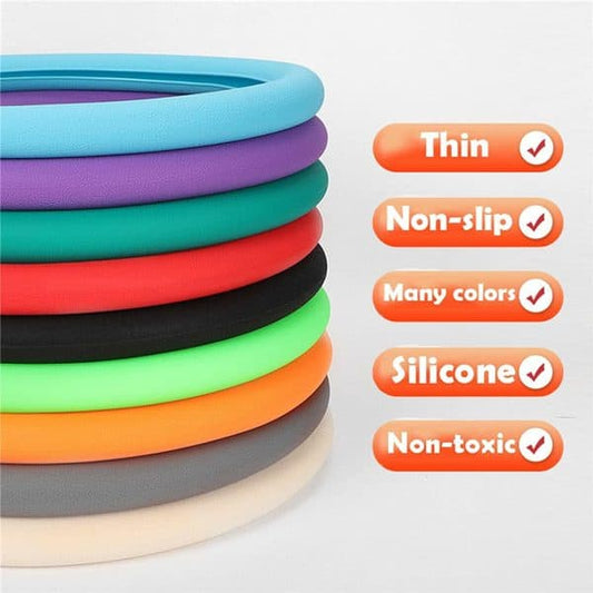 Universal Solid Color Anti-slip Silicone Car Steering Wheel Protective Cover