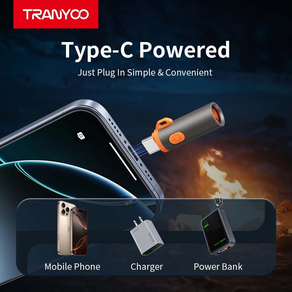 TRANYOO E40 Portable Rechargeable Type-C Electric Lighter