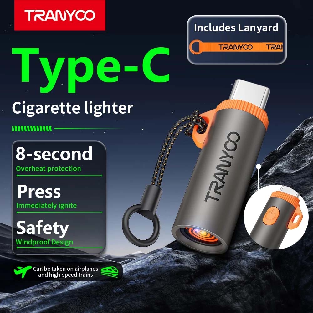 TRANYOO E40 Portable Rechargeable Type-C Electric Lighter