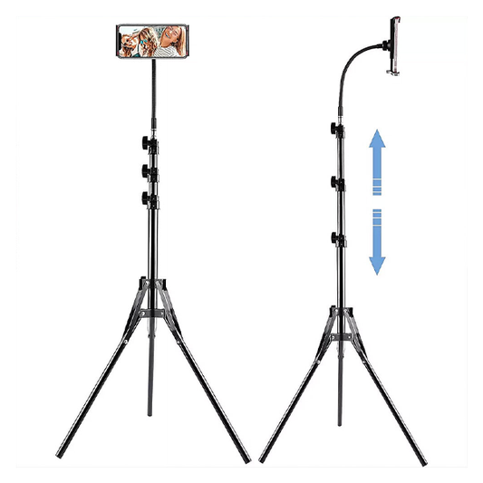 Tall Flexible Phone Tripod 170CM with Gooseneck Heavy Duty Phone Tripod Stand