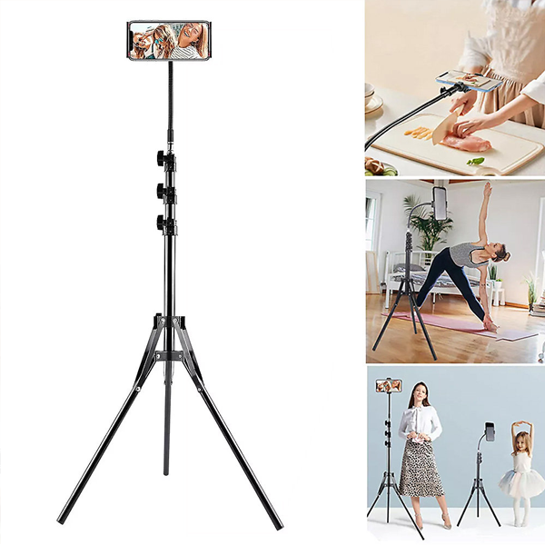 Tall Flexible Phone Tripod 170CM with Gooseneck Heavy Duty Phone Tripod Stand