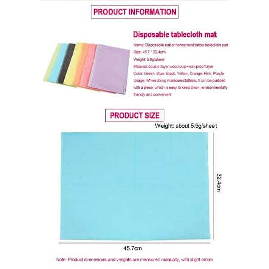 125 قطعة حصيرة وشم للاستعمال مرة واحدة، حصيرة تنظيف الأظافر، لوحة فن الأظافر ثلاثية الطبقات قابلة للطي، لوحة فن الأظافر مقاومة للماء، حصيرة مكتب صحية، حصيرة تنظيف محمولة متعددة الأغراض لأدوات الوشم وفن الأظافر