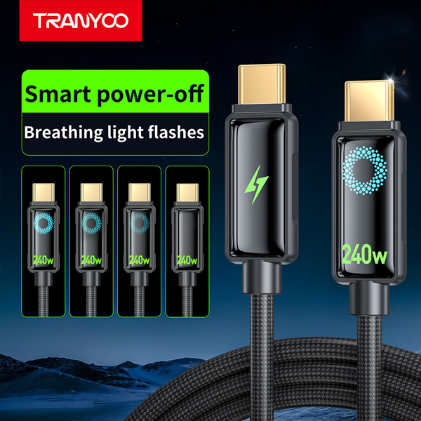 Tranyoo CC-9 Fast Charging Data Cable 240W Type-C Smart Power-Off