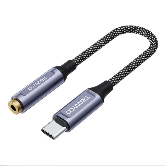 Tranyoo Audio Adapter Cable (T-E9 Lightning / T-E8 Type-C to 3.5mm)