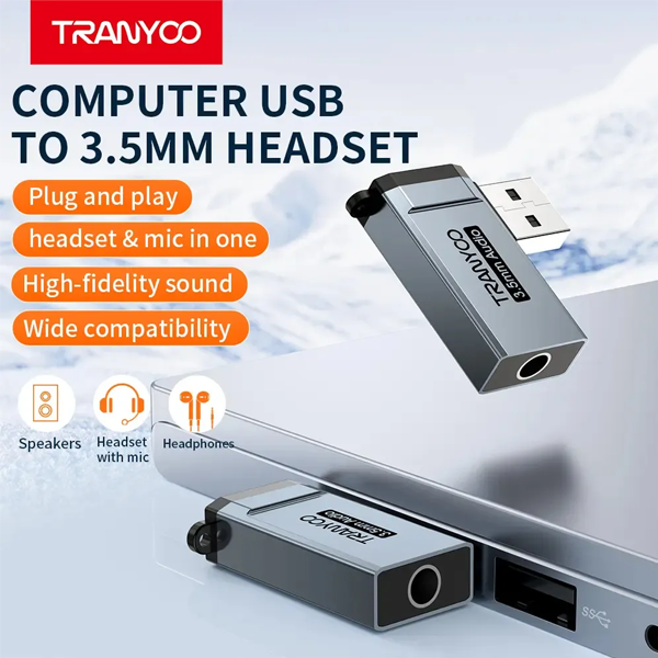 Tranyoo T-e21 USB to 3.5mm Adapter