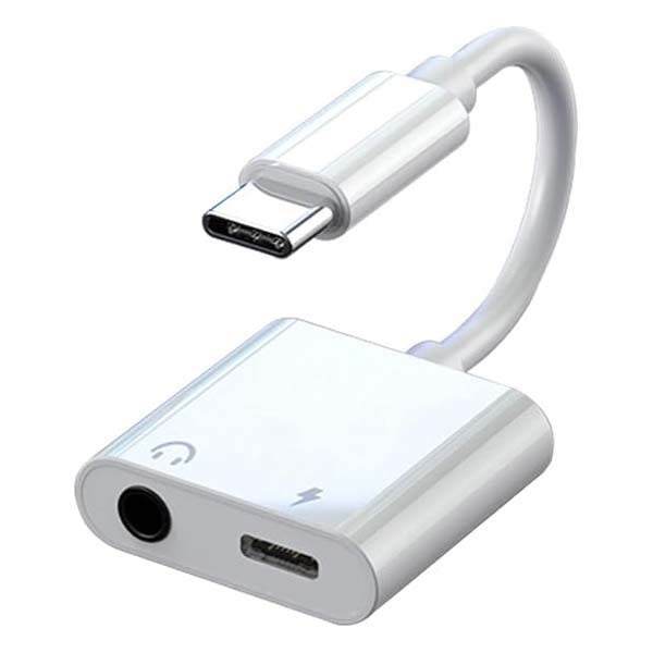 USB C to 3.5mm Headphone and Charger Adapter, 2-in-1 USB Type C to Aux Audio Jack
