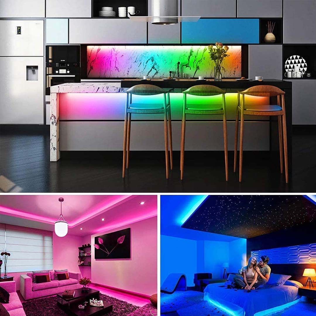 2025 Version RGB LED Light Strip – 10m (2×5m) Waterproof 5050 SMD with Remote & Bluetooth Control