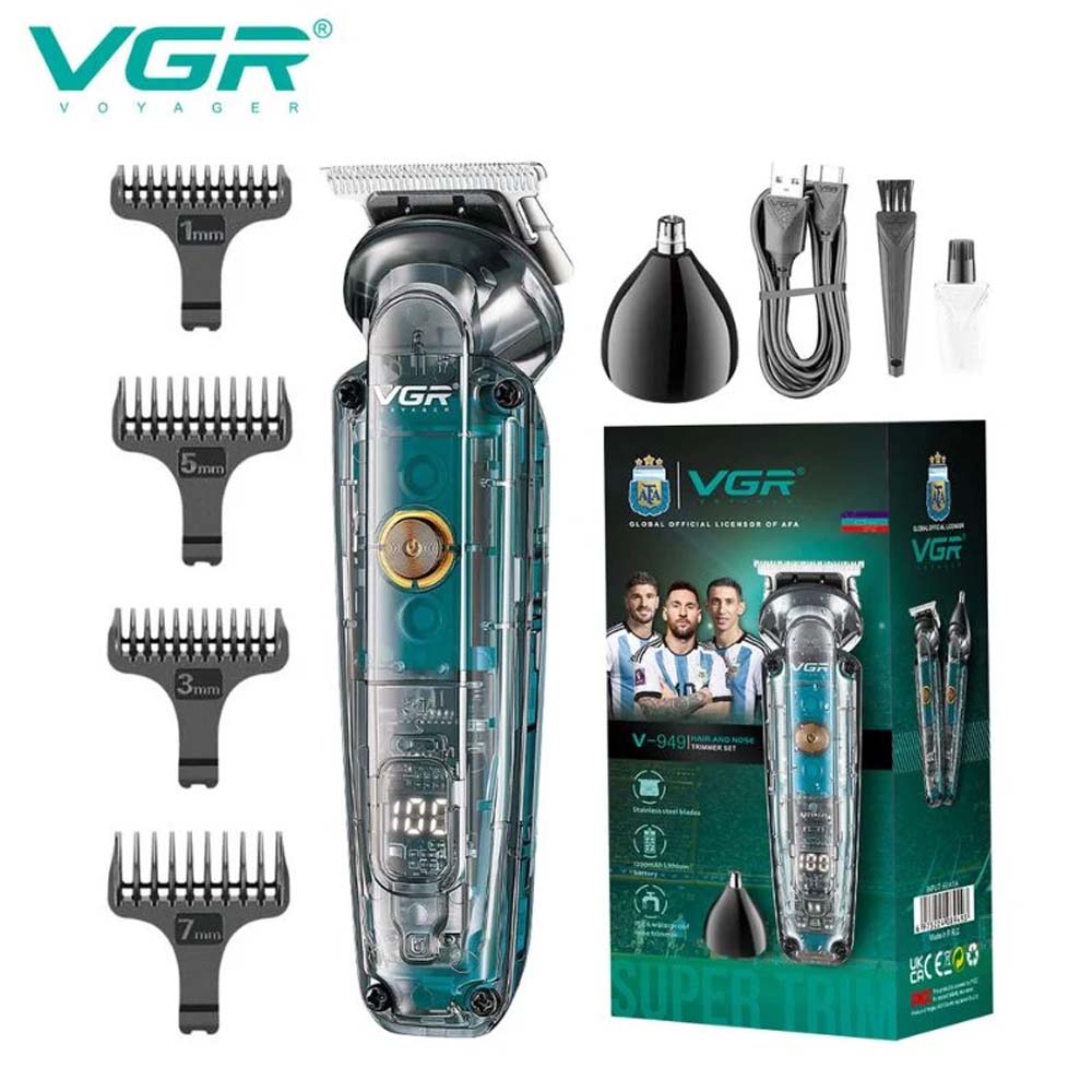 VGR V-949 2-in-1 Hair Beard and Nose Trimmer Grooming Set