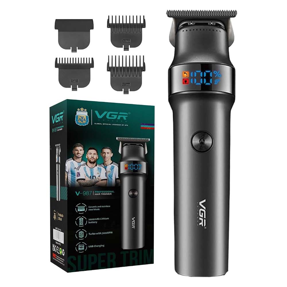 VGR V-987 Professional 7000RPM Hair Trimmer with Turbo Mode package