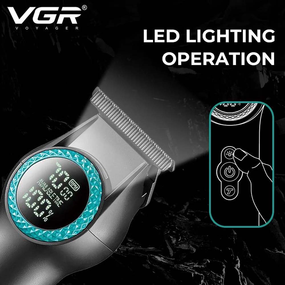 VGR V-990 Professional 8000RPM Hair Trimmer with Turbo Mode and LED Light