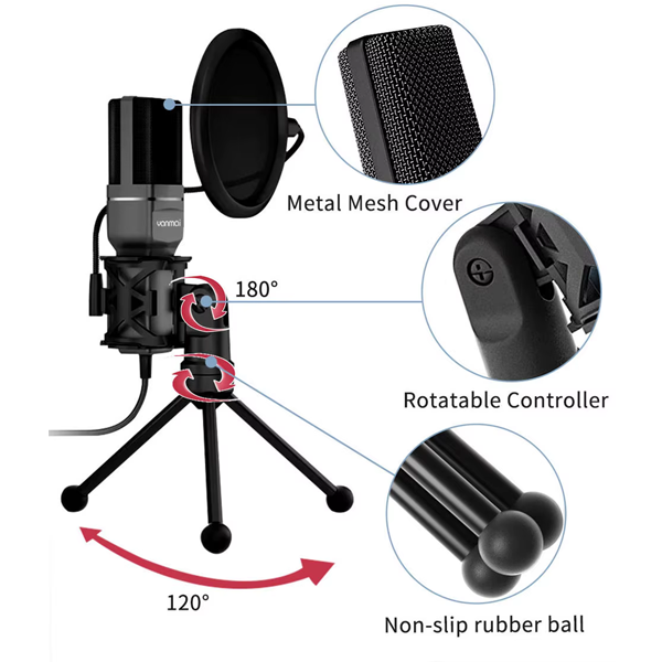 Yanmai SF-777R RGB Desktop Microphone for Mobile and PC