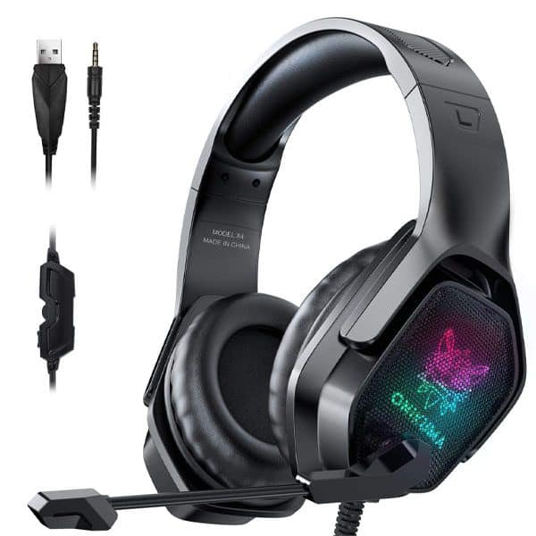 سماعة رأس الألعاب ONIKUMA X4 RGB - صوت محيطي 7.1 - ميكروفون بخاصية إلغاء الضوضاء - للكمبيوتر / PS4-3 / XBOX / الجوال