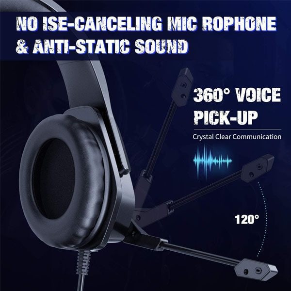 سماعة رأس الألعاب ONIKUMA X4 RGB - صوت محيطي 7.1 - ميكروفون بخاصية إلغاء الضوضاء - للكمبيوتر / PS4-3 / XBOX / الجوال