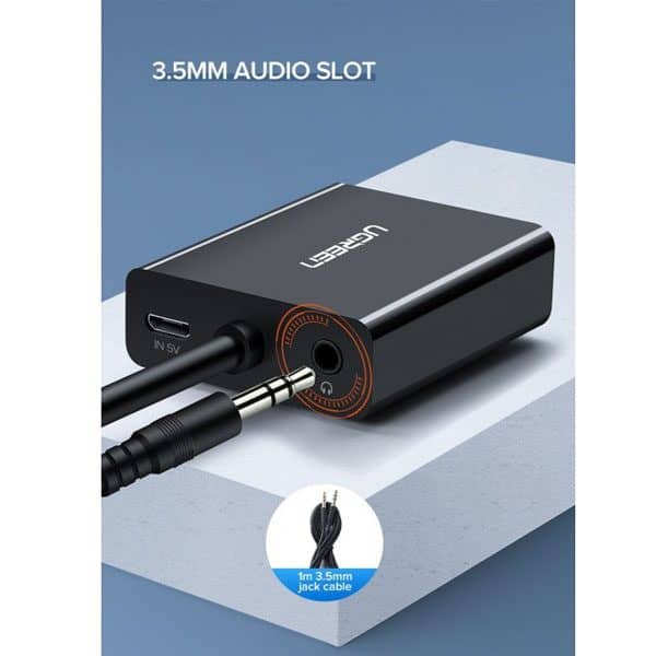 كابل محول VGA إلى HDMI مع صوت 3.5 ملم، فل اتش دي يوجرين CM269 - 60814