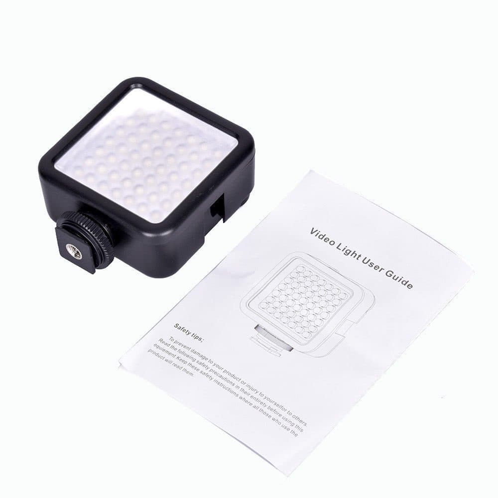 مصباح فيديو W49 LED صغير لمدونات الفيديو وتصوير الهواتف وكاميرات DSLR