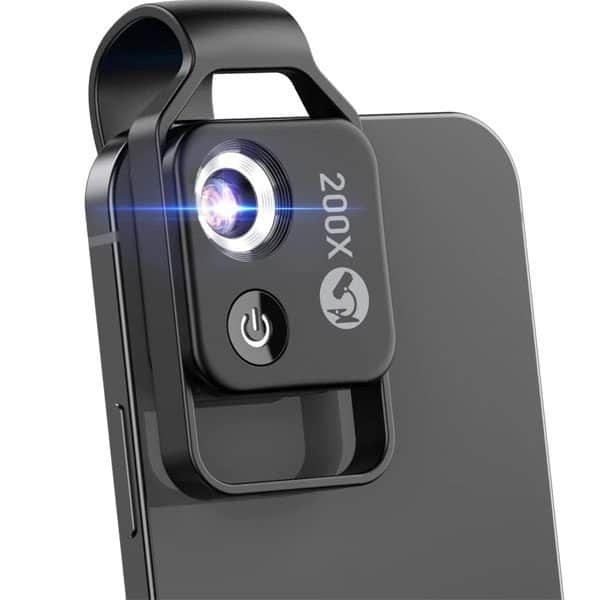 200X Phone Mini Pocket Microscope with LED Light