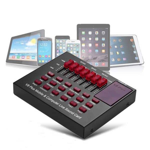 V8 Plus Live Audio Sound Card Original For Android,iOS,Windows Compatible With Microphone,Guitar Etc