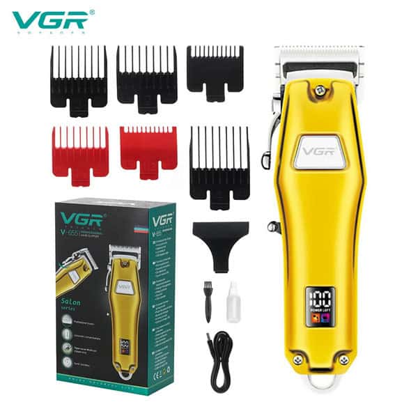 Vgr V-655 Hair Clipper Professional Rechargeable Personal Care Electric Trimmer USB LED Screen Washable Reduction Barber VGR V655