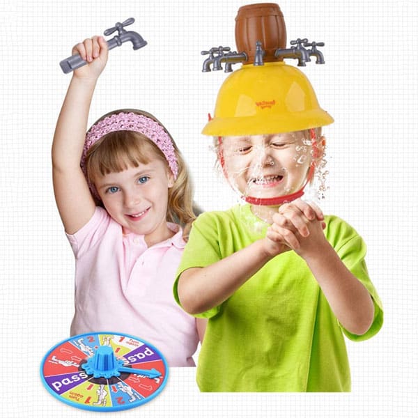 Wet Head Hat Bucket Toy Faucet Water Roulette Game,Funny Challenge Kids Trick Toys