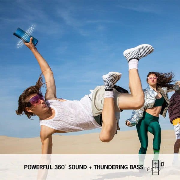 مكبر صوت بلوتوث لاسلكي Ultimate Ears Boom 3 مقاوم للماء 360 درجة بمعيار IP67 من UE Logitech "مفتوح العلبة"