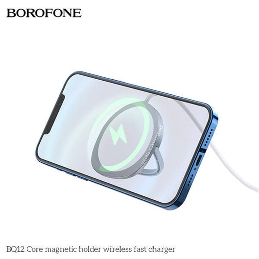 BOROFONE BQ12 Magnetic Wireless Fast Charging Stand Silver