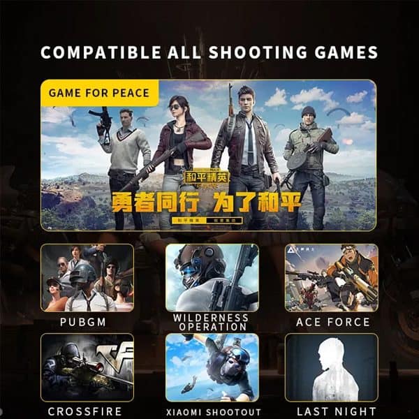 AK-PAD6K لوحدة تحكم ألعاب ببجي بستة أصابع وزر إطلاق النار L1 R1 وعصا تحكم (جويستيك) للآيباد والتابلت.