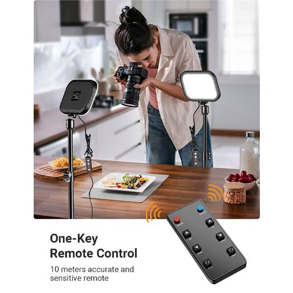 طقم إضاءة فيديو Apexel FL19 USB LED قطعتين مع حامل ثلاثي القوائم وفلاتر ألوان