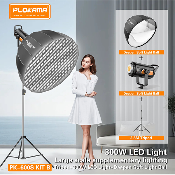 Plokama PK-600S LED Studio Lighting Kit – Professional 300W Softbox System