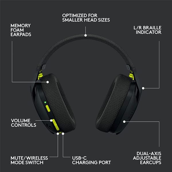 سماعة الألعاب اللاسلكية Logitech G435 LIGHTSPEED وبلوتوث "علبة مفتوحة"