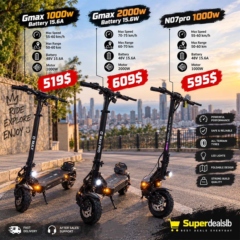 GMAX GMAX Pro and N07 Pro Electric Scooters 1000W 2000W 48V 15.6Ah