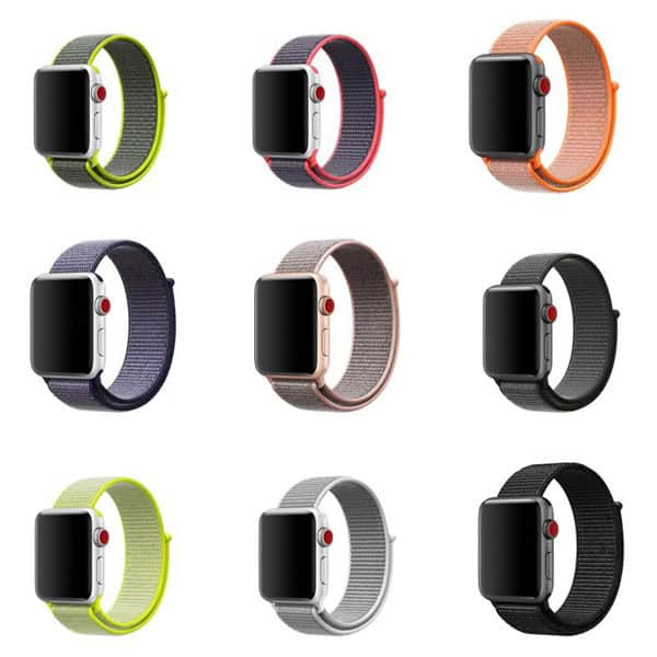سوار حلقة رياضية من النايلون لساعة أبل الذكية خفيف الوزن ومسامي