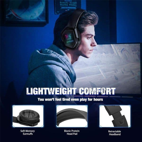 سماعة رأس الألعاب ONIKUMA X4 RGB - صوت محيطي 7.1 - ميكروفون بخاصية إلغاء الضوضاء - للكمبيوتر / PS4-3 / XBOX / الجوال