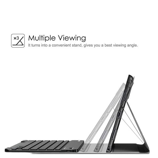 حافظة لوحة مفاتيح لاسلكية لجهاز Samsung Galaxy Tab و Apple iPad مع لوحة مفاتيح بلوتوث