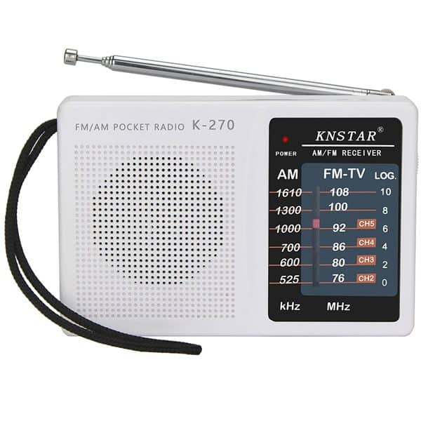 راديو جيب صغير K-270 fm يعمل بالبطارية UM-3 راديو مايكرو AM/FM مع مقبس سماعة الأذن