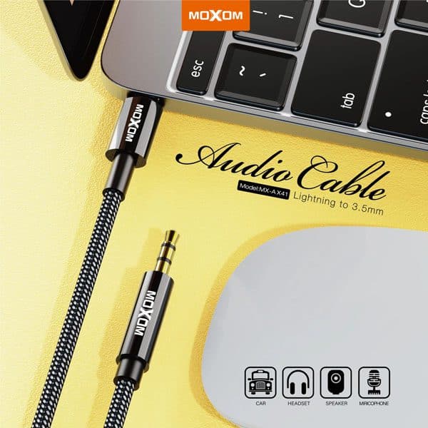MOXOM Lightning to 3.5mm audio cable adaptor For mac, Iphone, IOS