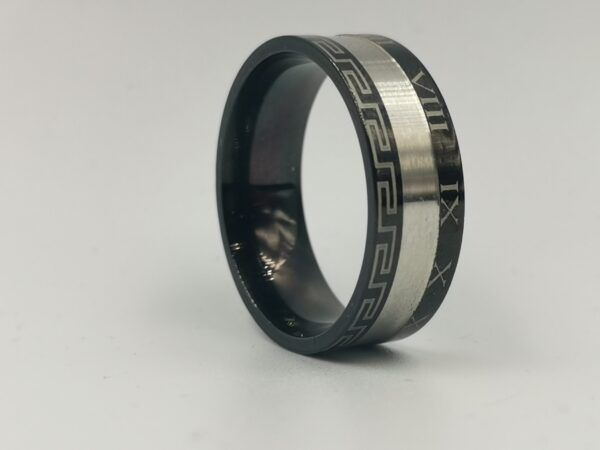 Rings Stainless Steel Black And Silver (size 22)