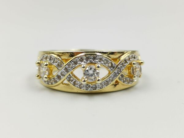 Brazilian Gold Ring With Zircon  (size 17)