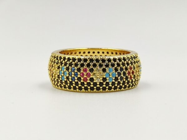 S3-Brazilian Gold Ring With Zircon  (size 20)